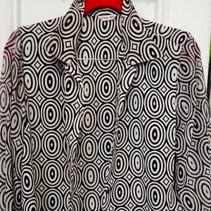 Black and White Geometric Patterned Shirt